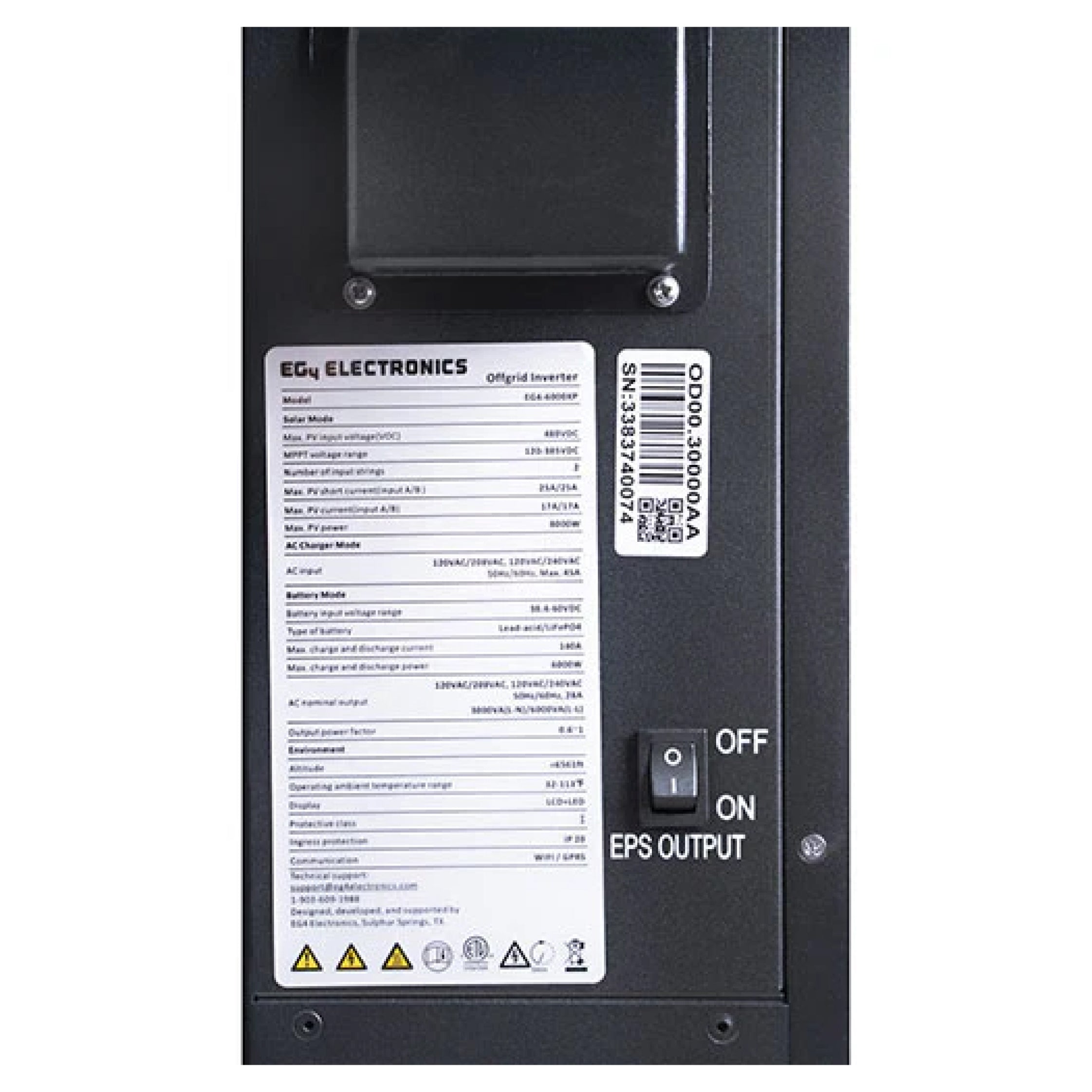 EG4 6000XP Off-Grid Inverter | 8000W PV Input | 6000W Output | 480V VOC Input | 48V 120/240V Split Phase