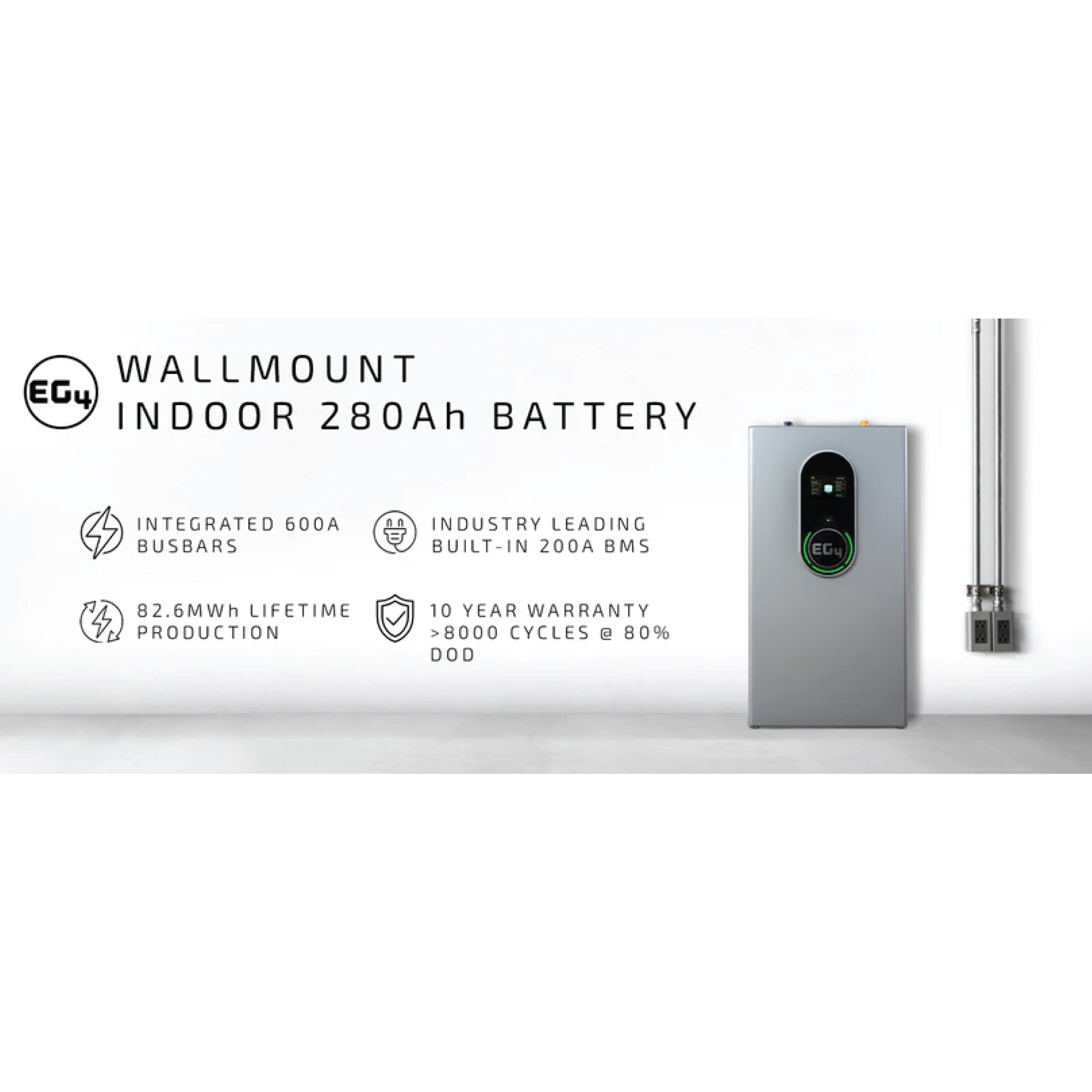 EG4-WallMount Indoor Battery | 48V 280Ah | 14.3kWh | Indoor | Heated UL1973, UL9540A | 10-Year Warranty